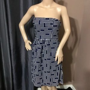 GAP Linen Blend Lined Strapless Dress